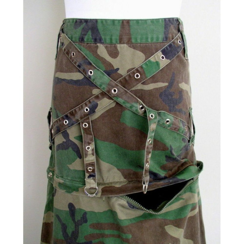 Vintage Tripp NYC Daang Goodman Camo Skirt Zip Off - Picture 7 of 12